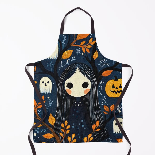 Item preview, Whimsical Witch with Ghosts Spooky Cute Halloween Art Illustration designed and sold by GolDreamShop.