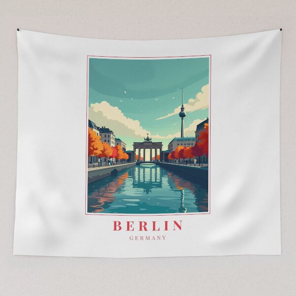 Item preview, Berlin Germany Illustration – Legacy of Walls and Wonders designed and sold by MapMyMiles.
