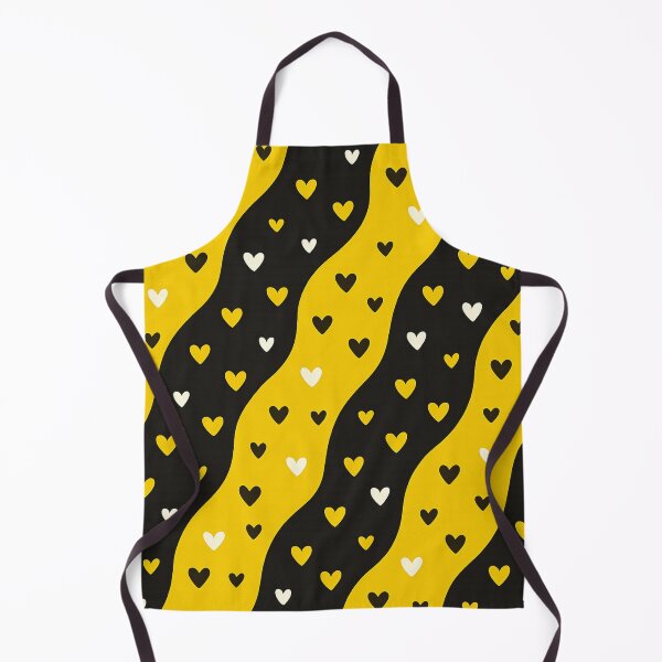 Aperçu de l'œuvre Motif de cœurs ondulés jaunes et noirs créée et vendue par Cards Inspired.