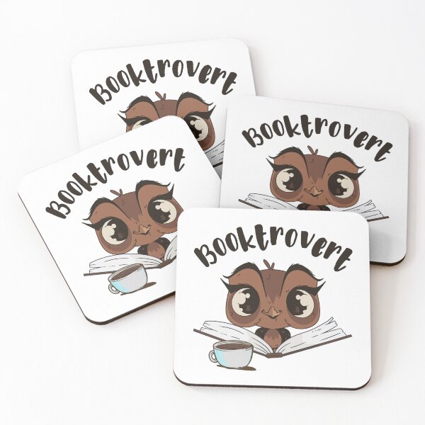 Item preview, Booktrovert owl with book and coffee designed and sold by HandicraftArt.