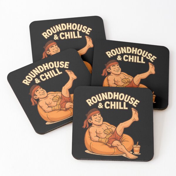 Item preview, Roundhouse & Chill – Funny Muay Thai Kickboxing Fighter Gift for Martial Arts Lovers Black Design designed and sold by JaelTees.
