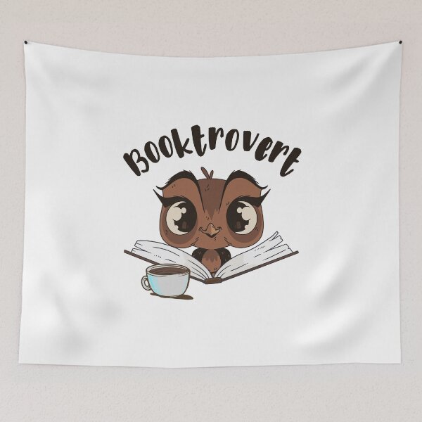 Item preview, Booktrovert owl with book and coffee designed and sold by HandicraftArt.