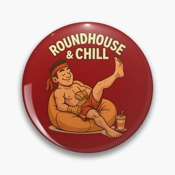 Item preview, Roundhouse & Chill – Funny Muay Thai Kickboxing Fighter Gift for Martial Arts Lovers designed and sold by JaelTees.