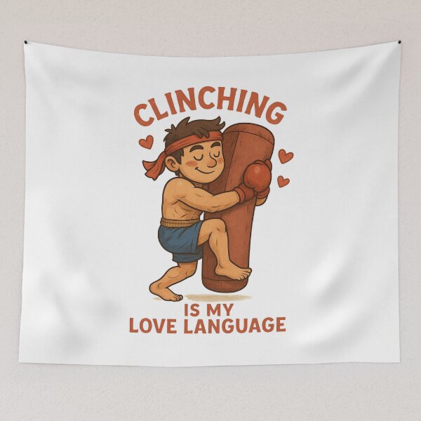 Item preview, Clinch Is My Love Language – Funny Muay Thai & Boxing Fighter Gift for Martial Arts Lovers White Design designed and sold by JaelTees.