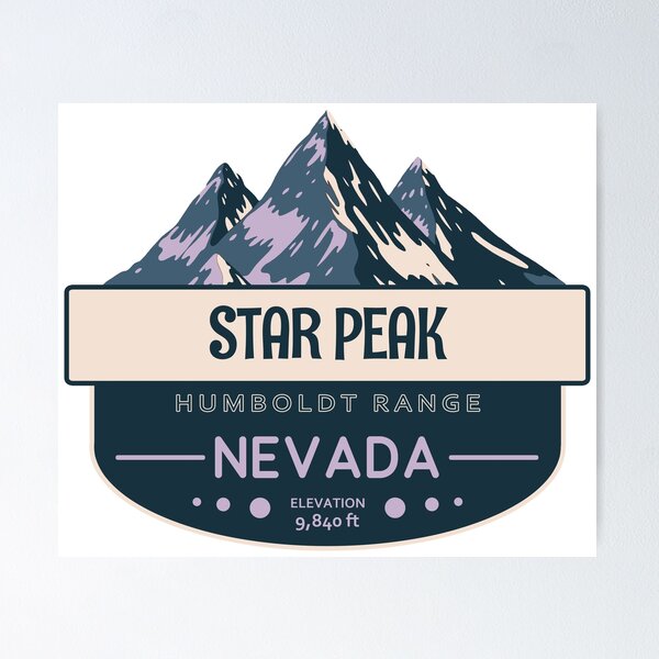 Item preview, Pico Estrella, Cordillera Humboldt, Nevada, Diseño de Montaña designed and sold by Wanderful-roads.