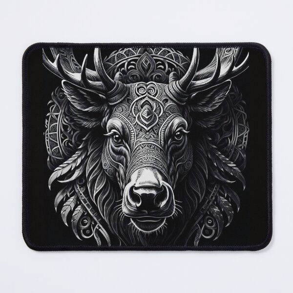Item preview, Artistic  Alaska/Yukon moose  tattoo #4 designed and sold by Helios Be. Lavsh.