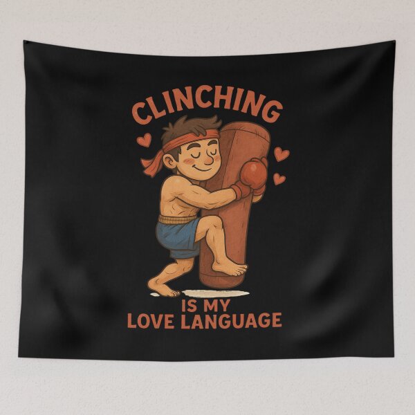 Item preview, Clinch Is My Love Language – Funny Muay Thai & Boxing Fighter Gift for Martial Arts Lovers Black Design designed and sold by JaelTees.