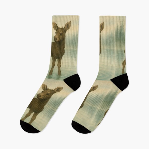 Item preview, Moose Watercolor Print – Nursery Wall Art designed and sold by KindCraftArt.