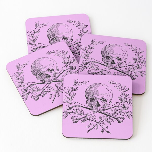 Item preview, Copy of Vintage Skull & Crossbones with Wreath Pink designed and sold by LoveVintageToo.