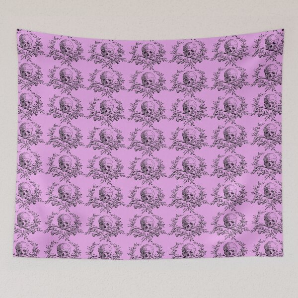 Item preview, Copy of Vintage Skull & Crossbones with Wreath Pink designed and sold by LoveVintageToo.