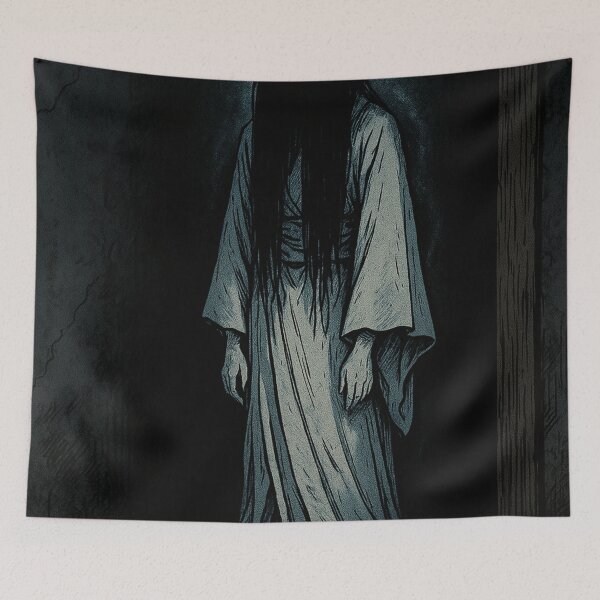 Item preview, Ghostly Figure in Haunted Corridor Horror Illustration designed and sold by optimusprime39.