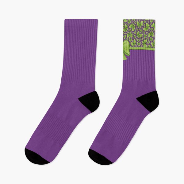 Item preview, Green bow with ribbon dividing into bright purple background with pattern and without pattern designed and sold by Cherevan.