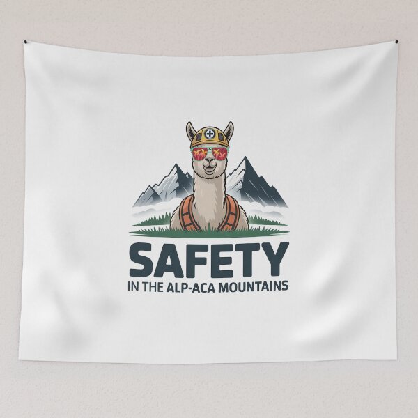 Item preview, Funny Alpaca Mountain Safety Hiking Adventure designed and sold by PeteLawliiet.