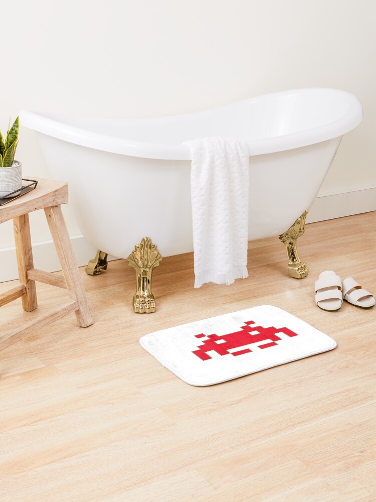 Thumbnail 2 of 6, Bath Mat, Invader designed and sold by Lifebeyonddream.