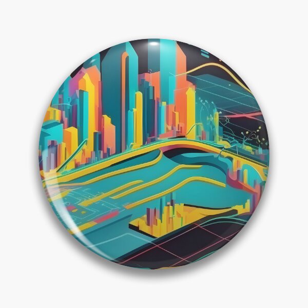 Item preview, Big data abstract visualization concept in dark retro color palette. AI Generative content designed and sold by dvoevnore.