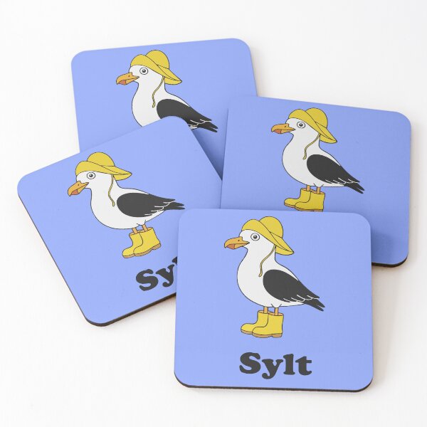 Item preview, Sylt Seagull in Rain Outfit – Funny North Sea Design designed and sold by Print-Zoo.