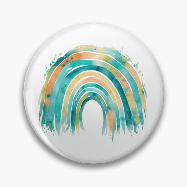 Item preview, Teal and Orange Watercolor Rainbow designed and sold by LewpyG.