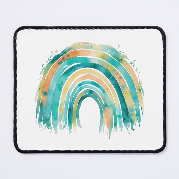 Item preview, Teal and Orange Watercolor Rainbow designed and sold by LewpyG.