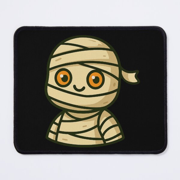 Item preview, Cute Kawaii Mummy Cartoon Character Illustration Big Orange Eyes Wrapped Bandages Halloween Spooky Adorable Chibi Style Artwork designed and sold by Mimoshi ⭐⭐⭐⭐⭐.