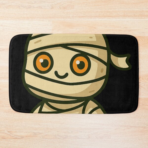 Item preview, Cute Kawaii Mummy Cartoon Character Illustration Big Orange Eyes Wrapped Bandages Halloween Spooky Adorable Chibi Style Artwork designed and sold by Mimoshi ⭐⭐⭐⭐⭐.