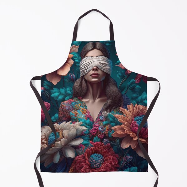 Item preview, Blindfolded Floral Portrait of a Woman designed and sold by FlosArtPrintShop.