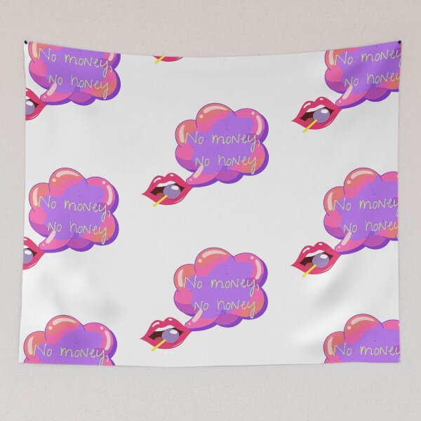 Item preview, Red lipstick lollipop, No money no honey pink purple, funny quotes weird quotes designed and sold by Coolparrotgirl.