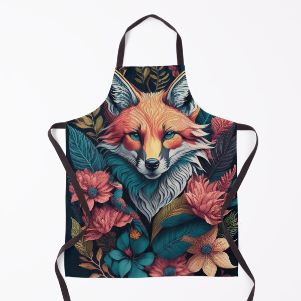 Item preview, Colourful Fox Surrounded by Flowers designed and sold by FlosArtPrintShop.