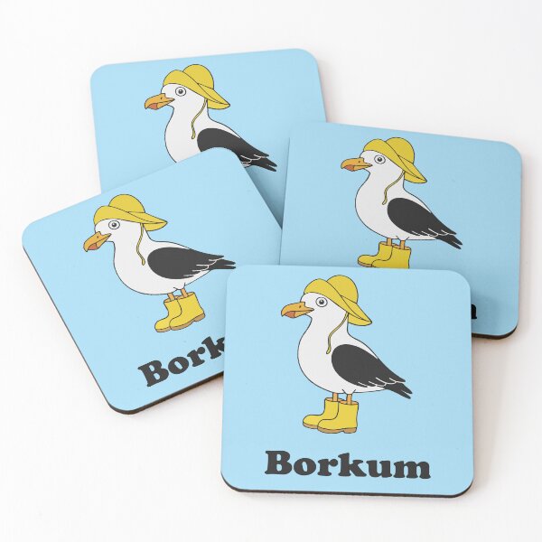 Item preview, Borkum Seagull in Rain Outfit – Funny North Sea Design designed and sold by Print-Zoo.