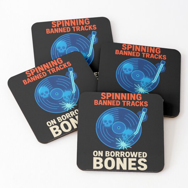 Item preview, Spinning Banned Tracks On Borrowed Bones Vinyl Design designed and sold by TeeTimeTreasure.
