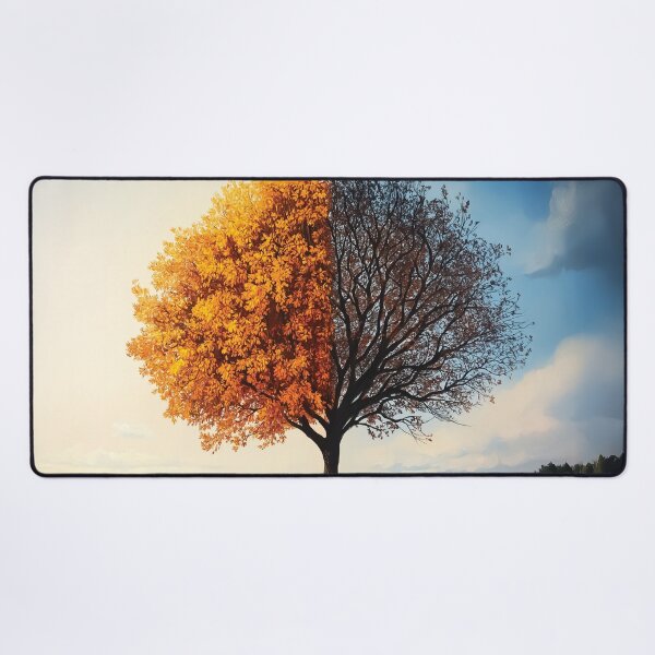 Item preview, A design of an autumn tree in a split view. designed and sold by HEMRO.