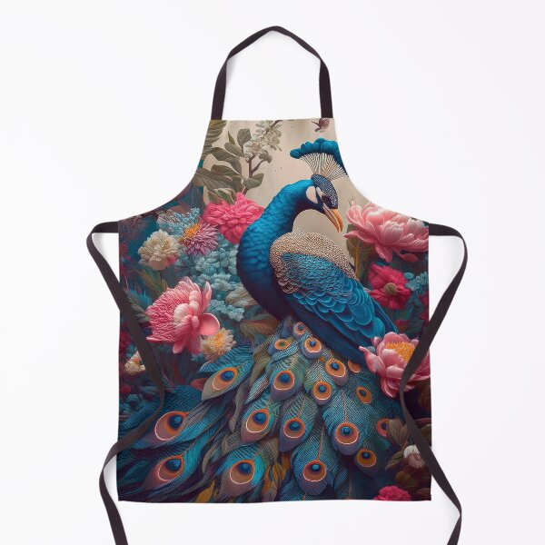 Item preview, Beautiful Peacock Surrounded by Flowers designed and sold by FlosArtPrintShop.