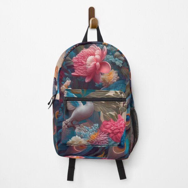 Item preview, Beautiful Peacock Surrounded by Flowers designed and sold by FlosArtPrintShop.
