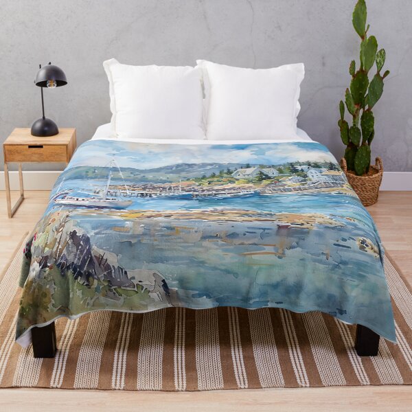 Item preview, Bar Harbor Summer Light – Tranquil Watercolor Scene from Maine’s Coast designed and sold by daila70.
