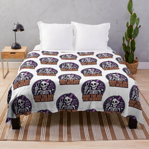 Item preview, Have the Day You Deserve Skeleton Design – Funny Gothic Halloween Artwork for Dark Humor Lovers designed and sold by GemBob Creations.