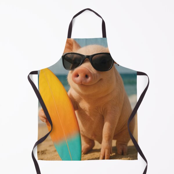 Item preview, funny pig with surfboard designed and sold by Mauswohn.