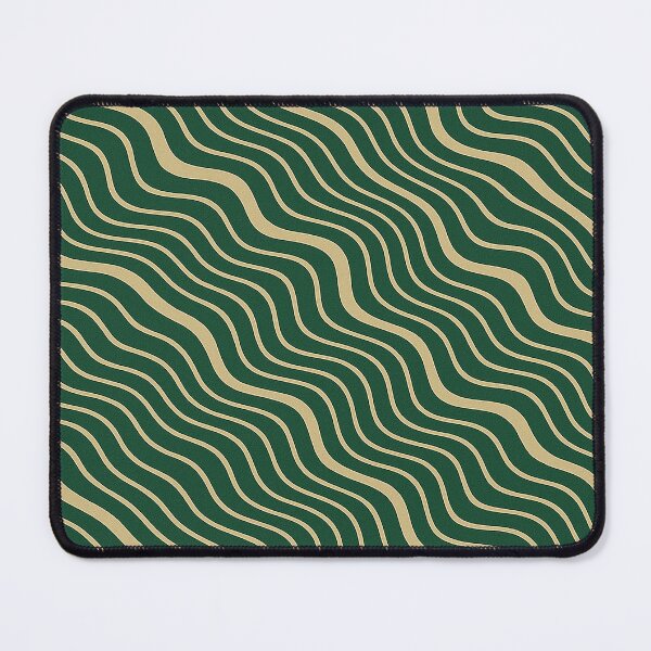 Item preview, Wavy Line Optical Pattern in Forest Green and Beige designed and sold by weirdfishes123.