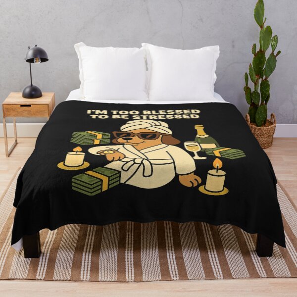 Item preview, I’m Too Blessed to Be Stressed – Luxury Dog Cartoon designed and sold by Best-Designers.