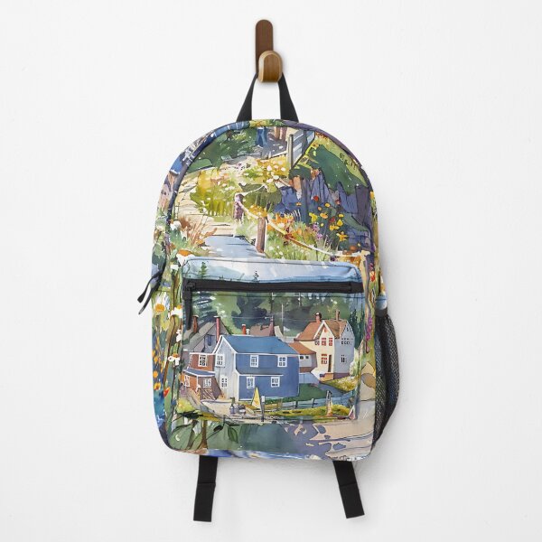 Item preview, Harbor Breeze – Watercolor of Bar Harbor on a Quiet Summer Morning designed and sold by daila70.