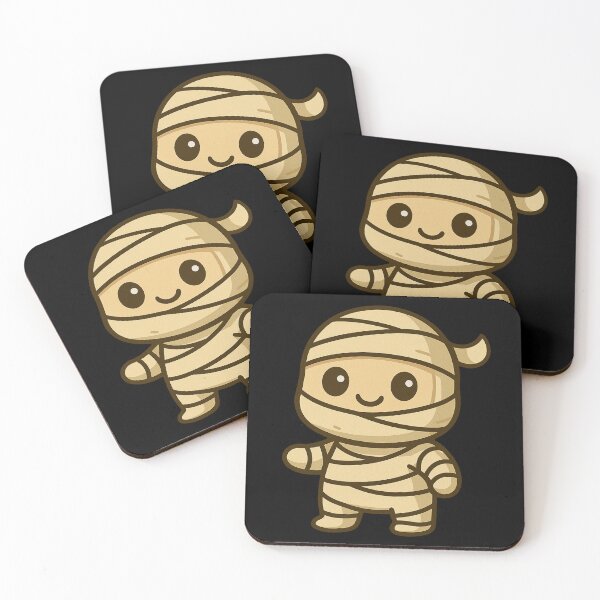 Item preview, Adorable Kawaii Mummy Cartoon Character Illustration Cute Wrapped Bandages Halloween Costume Spooky Fun Chibi Style Design Artwork designed and sold by Mimoshi ⭐⭐⭐⭐⭐.