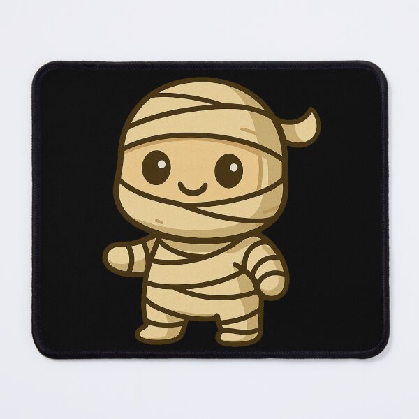 Item preview, Adorable Kawaii Mummy Cartoon Character Illustration Cute Wrapped Bandages Halloween Costume Spooky Fun Chibi Style Design Artwork designed and sold by Mimoshi ⭐⭐⭐⭐⭐.