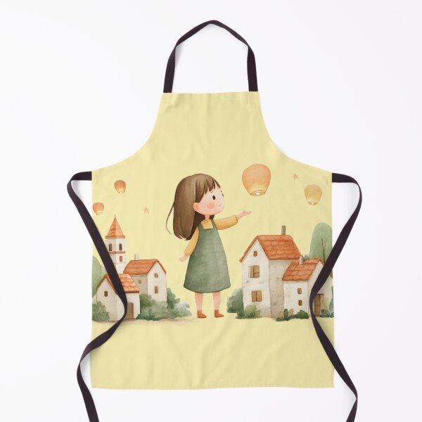 Item preview, Cute Watercolor Girl and Houses designed and sold by K@raksnalee.