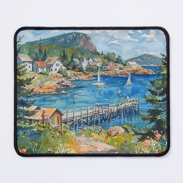 Item preview, Maine Horizon – A Watercolor Glimpse of Bar Harbor’s Coast designed and sold by daila70.