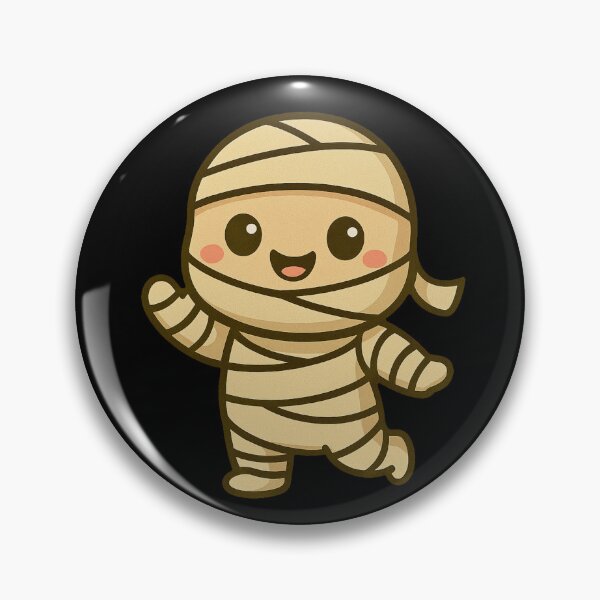 Item preview, Cute Happy Kawaii Mummy Cartoon Character Illustration Adorable Wrapped Bandages Halloween Costume Spooky Fun Chibi Style Design designed and sold by Mimoshi ⭐⭐⭐⭐⭐.
