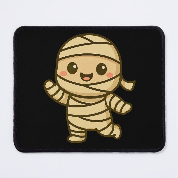 Item preview, Cute Happy Kawaii Mummy Cartoon Character Illustration Adorable Wrapped Bandages Halloween Costume Spooky Fun Chibi Style Design designed and sold by Mimoshi ⭐⭐⭐⭐⭐.