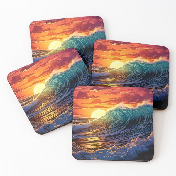 Item preview, Sea wave at sunset designed and sold by WishArtDesign.