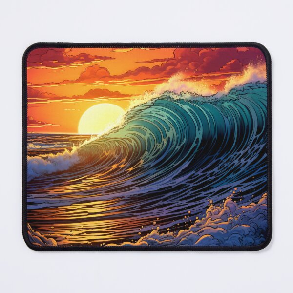 Item preview, Sea wave at sunset designed and sold by WishArtDesign.