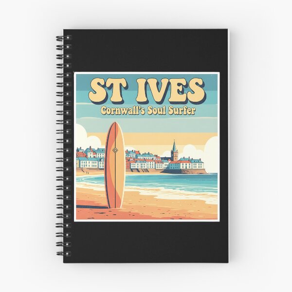 Item preview, Retro St Ives Surf Print | Cornwall's Soul Surfer designed and sold by Digital Dreams Arts.