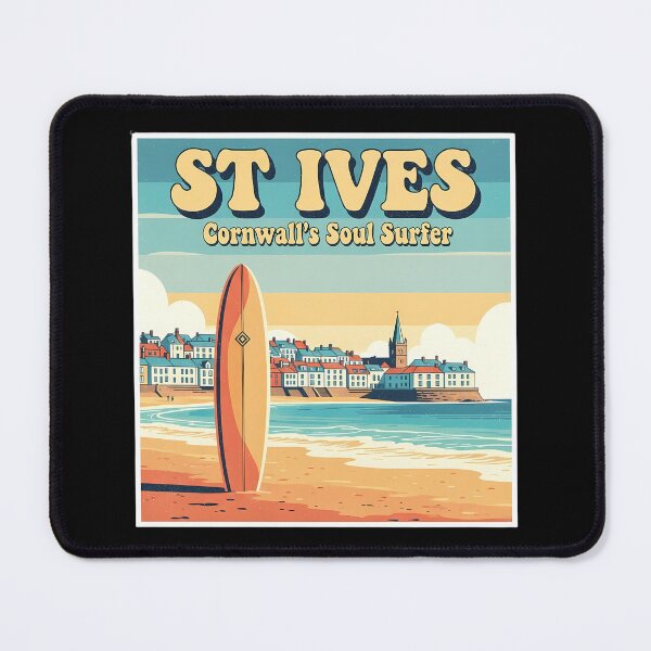 Item preview, Retro St Ives Surf Print | Cornwall's Soul Surfer designed and sold by Digital Dreams Arts.