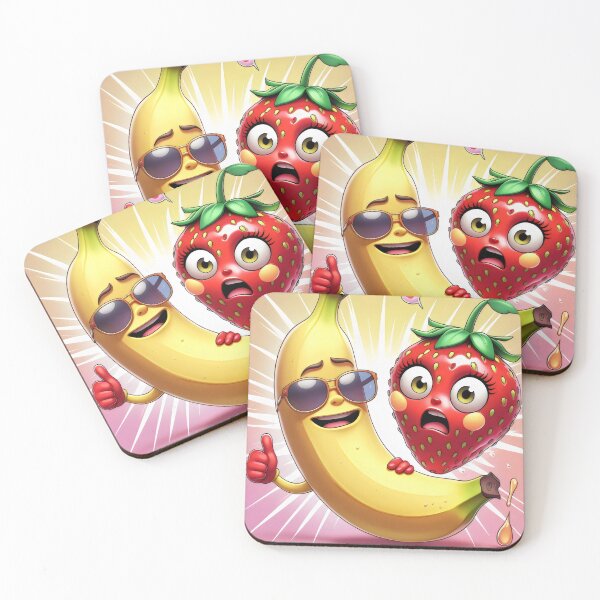 Item preview, Banana with strawberry. designed and sold by MyHappyArtShop.