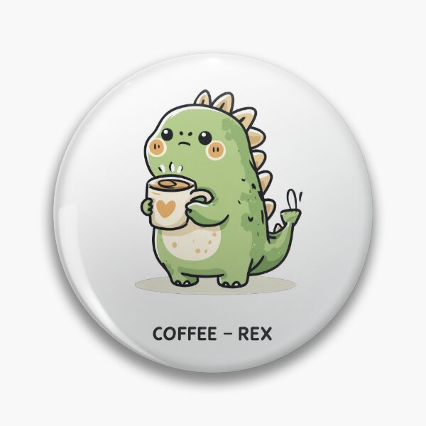 Item preview, Coffee Rex – Cute Green Dinosaur Holding Coffee Cup designed and sold by DadGenX.